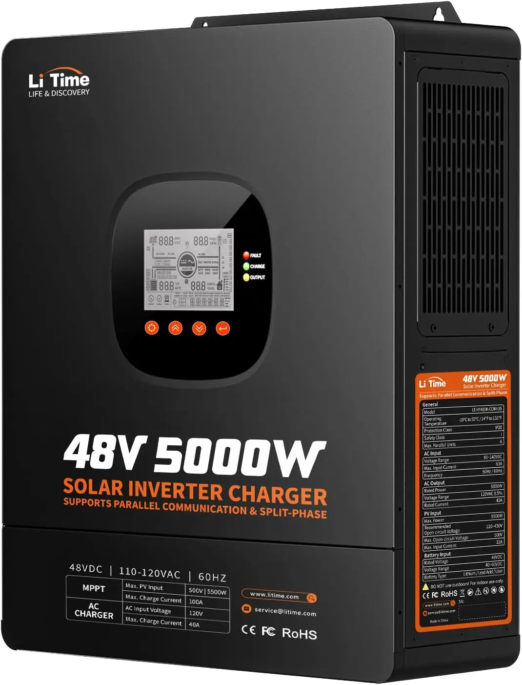 LiTime 5000W – hybrydowy inwer – Parallel Solar Inverter 48V 5000W Mppt recenzja i cena